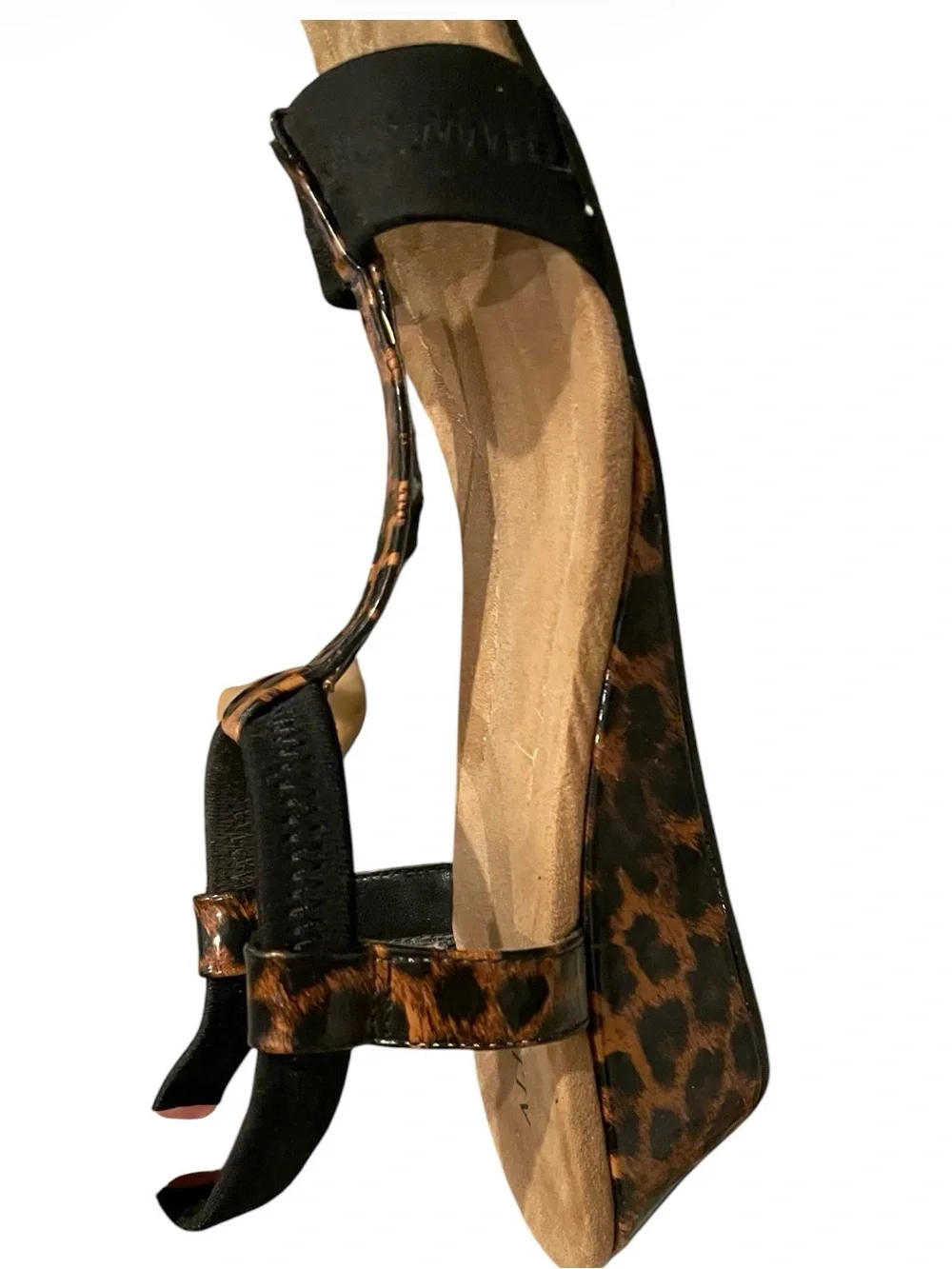 Alfani Black and Leopard-Print T-Strap Sandals